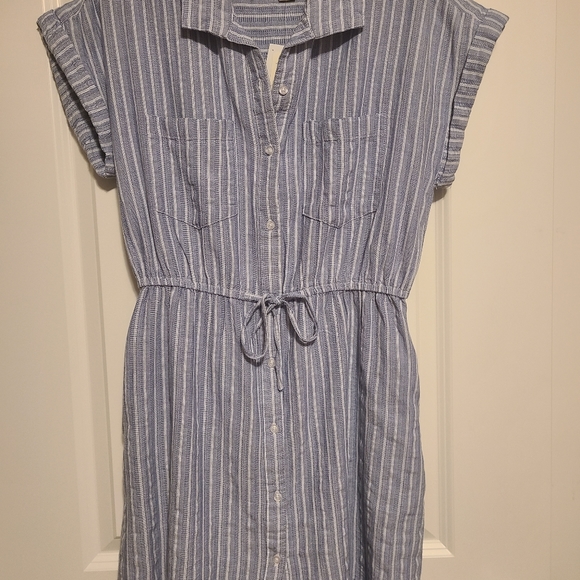 Blue and White Striped Japna Dress - Picture 3 of 3